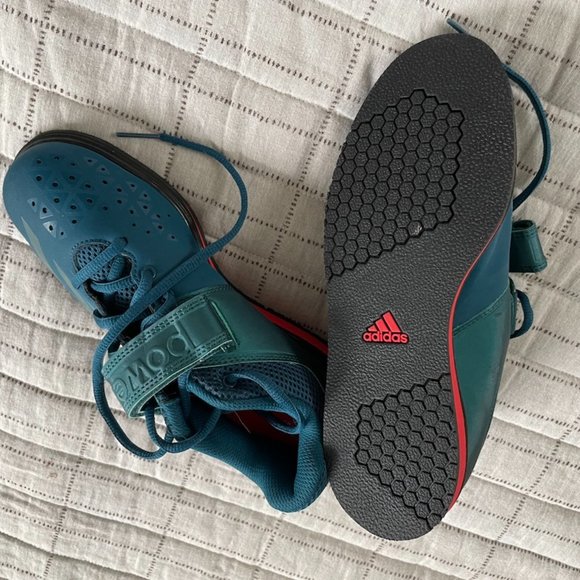 NEW - Size M5.5 - Adidas Powerlift Weightlifting Shoes - Blue/Aqua main image 4
